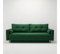 Bongo Upholstered Sofa Bed Hr Foam Bonnell Springs Wooden Legs Bedding Storage Living Room 220X94X86Cm Green