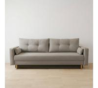 Bongo Upholstered Sofa Bed Hr Foam Bonnell Springs Wooden Legs Bedding Storage Living Room 220X94X86Cm Beige