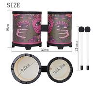 BONGOS 4 & 5 inch SMALL NATURAL SKIN DRUM HEADS WOOD DUAL DRUMS Percussion