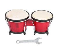 Bongos Drum Wooden Lightweight Red Rhythm Club Djembe with Wrench Early Educational Toys for Children Percussion
