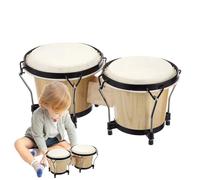 Bongos for Children Wooden - Crazy About Bongo Drums | Instrument Bongo Drum Set | Bongos Drums Set for Adults Children | Professional Percussion Musical Instrument, 6 Inch and 7 Inch Bongos for