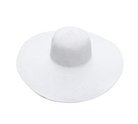 Bongrace Women's Straw Beach & Gardening Hats - Foldable Sun Hats for Ladies & Girls - White