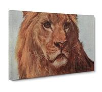 Bonheur, Rosa The Lion Meditating Canvas Print | Gallery Wrapped 30mm Frame Wall Art | 20x14 inches | Ready to Hang | Retro Animals Picture | Living Room Bedroom Lounge Office