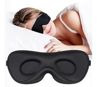 Boniesun Blackout Eye Mask for Sleeping Ultra Thin Sleep Mask for Women Men, Sleeping Mask for Side Sleepers Smooth Skin-Friendly Smooth Lycra Fabric 3D Contoured Cup Blindfold (Black)