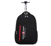 Boniffyy 18 Inch Rolling Backpack with Wheels for Travel, 55 L Large Capacity Wheeled Backpacks, Roller Backpack with 15.6 Inch Laptop Waterproof Compartmen Black