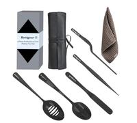 Bonigour | Plating Tools Culinary Set | Professional Chef Plating Tools Pro Kit | Kitchen Plating Utensils | Modernist Cuisine Food Art | Stainless Steel | Black (6-Piece Pro Kit)