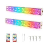 Bonikita 10 LED Pool Lights Rechargeable ，7 Color Temps- 4 Level Brightness，Water Feature Lights,3 Modes,IP68 Waterproof，with Pond Light/Underwater LED Lights -16.5CM&2 Pack