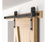 BONIKLUBA 6.6ft/200cm Sliding Door Kit, Barn Door Sliding Kit, Splice Track Black
