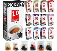 Bonini Coffee and Chocolate Pods. Pick Any 10 Packs from 19 Blends Including: Espresso, Latte, Chocolate and New Eco Capsules (Total 100 Pods)