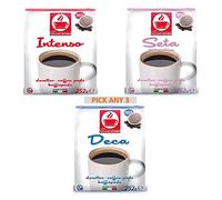 Bonini Coffee Pods, Senseo Compatible Pods. Pick Any 3 Packs (Each Pack 36 pods) from 3 Different Flavours Inc. Decaf, Intense, Seta (Total 108 Pods) - 100% Italian Coffee