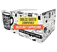 Bonini Hazelnut Cappuccino Coffee Pods Compatible with Dolce Gusto Machines Case of 1 (Total 4 Packs, 64 Pods)