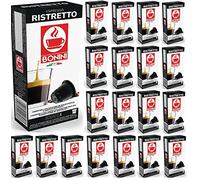 Bonini Nespresso Compatible Ristretto Coffee Pods,100% Italian coffee, Pack of 20 (Total 200 Pods)