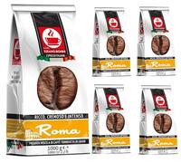 Bonini Roma Italian Blend Roasted Coffee Beans: Rich, Creamy & Intense (Pack of 5, Each 1kg)