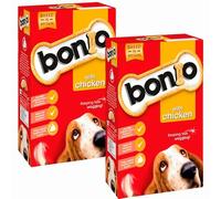 Bonio Dog Biscuits 650g x 2, Chicken Flavour - Adult Dog Dry Food Snack for Healthy Teeth and Gums with Welari Thank You Card | (2pack)