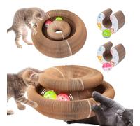 bonitacrylic Connectable Two-Pack Kitty Kurlz Cat Toys, Magic Accordion Scratching Board, Interactive Organ Cat Toy with Two Balls, Enrichment Scratcher Mat for Kitten Made of Cardboard
