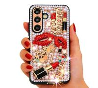 Bonitec Compatible with Samsung Galaxy S26 Plus Bling Case Women Girls Luxury 3D Diamond Crystal Rhinestone Lipstick Lips High Heels Floral Sparkle Pearl Glitter Protective Girly Cute Designer Clear