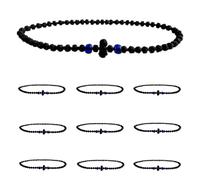 BONITTER 10PCS Black Orthodox Prayer Rope Bracelet, Chotki Komboskini, Christian Prayer Beads with Cross Religious Easter Gift(Red), One Size, Nylon, no gemstone