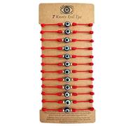 BONITTER Evil Eye Protection Bracelet Set, 12 Pack Adjustable Red 7 Knot Lucky String Amulets, Black and Pink Friendship Bracelets for Women, Men, Boys, Girls, One Size, Nylon Resin, no gemstone