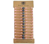 BONITTER Evil Eye Protection Bracelet Set, 12 Pack Adjustable Red 7 Knot Lucky String Amulets, Black and Pink Friendship Bracelets for Women, Men, Boys, Girls, One Size, Nylon Resin, no gemstone
