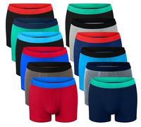 Bonjour Boys Boxer Shorts (12 Pack) Designer Trunk Boxers Underwear (5 yrs - 13 yrs) (Assorted, 13 yrs)