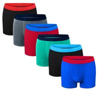 Bonjour® Boys Boxer Shorts (6 & 12 Pack) Designer Trunk Boxers Underwear (5 yrs - 13 yrs) ((Six Pack Assorted), 7-8 yrs)