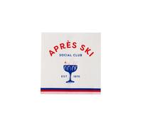 Bonjour Fete Apres Ski Cocktail Paper Party Napkins | 3-Ply Fancy Small Napkins | Cozy Party Supplies for Winter Parties, Ski Trips, and Christmas Holiday Celebrations | Pack of 20, 5" Folded
