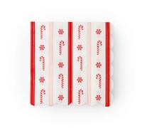 Bonjour Fete Christmas Peppermint Candy Large Scalloped Napkins | Premium Holiday Table Decor, Christmas, Winter Gatherings | Christmas Party Supplies, 3-Ply Paper | Pack of 20, 6.5" Folded