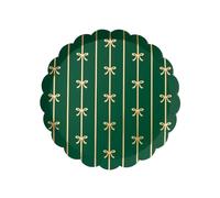 Bonjour Fête Emerald Green Bow Small Plates | Disposable Small Plates for St. Patrick’s Day, Garden Parties & Birthday Celebrations | Premium Party Supplies | Pack of 8, 8.5"
