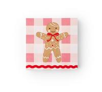 Bonjour Fete Gingerbread Small Napkins | 3-Ply Fancy Napkins | Festive Holiday Supplies for Christmas, Holiday Parties, and Winter Celebrations | Pack of 20, 5" Folded