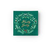 Bonjour Fete Holly Jolly Christmas Cocktail Napkins | 3-Ply Fancy Napkins | Holiday Party Supplies for Christmas, and Holiday Parties | Pack of 20, 5" Folded