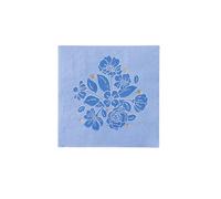 Bonjour Fête Light Blue Floral Small Party Paper Napkins | 3-Ply Fancy Napkins | Party Supplies Decorations | Premium Cocktail Napkins | Gold Foil | Party Table Decor | Pack of 20, 5" Folded