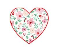 Bonjour Fete Pink & Red Floral Large Paper Party Heart Napkins | 3-Ply Fancy Napkins | Romantic Party Supplies for Valentine's Day, Anniversaries, and Romantic Dinners | Pack of 20, 6.5" x 7" Folded