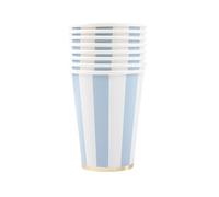 Bonjour Fete Signature Cabana Stripe Cups (SKY BLUE)