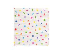 Bonjour Fete Sprinkles & Smiles Rainbow Confetti Large Paper Napkins | Premium Party Table Decor, Birthday | Happy Birthday Decorations, Lunch Napkins, 3-ply Paper, Pack of 20, 6.5" Folded