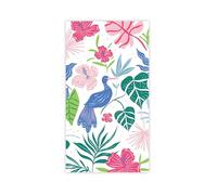 Bonjour Fête Tropical Bird Luau Guest Towels | 3-Ply Fancy Large Dinner Napkins for Hawaiian Luau, Pool Party, Tropical Summer BBQ | Premium Party Supplies | Disposable | Pack of 20, 4.25" x 7.75"