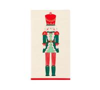 Bonjour Fête Whimsical Nutcracker Guest Towels | 3-Ply Fancy Large Napkins for Christmas Parties, Holiday Entertaining & Ballet Themes | Party Table Decor | Party Supplies | Pack of 20, 4.25" x 7.75"