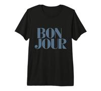 Bonjour French Greeting Stylish Modern Paris Typography Premium T-Shirt