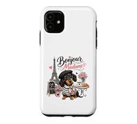 Bonjour Madame Dachshund Paris Cafe Dog Lover Case for iPhone 11