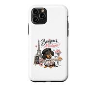 Bonjour Madame Dachshund Paris Cafe Dog Lover Case for iPhone 11 Pro