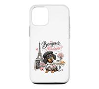 Bonjour Madame Dachshund Paris Cafe Dog Lover Case for iPhone 12/12 Pro