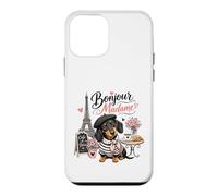 Bonjour Madame Dachshund Paris Cafe Dog Lover Case for iPhone 12 mini