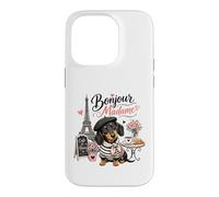 Bonjour Madame Dachshund Paris Cafe Dog Lover Case for iPhone 14 Pro