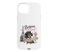 Bonjour Madame Dachshund Paris Cafe Dog Lover Case for iPhone 15 Plus