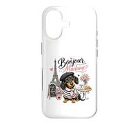 Bonjour Madame Dachshund Paris Cafe Dog Lover Case for iPhone 17