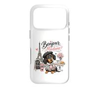 Bonjour Madame Dachshund Paris Cafe Dog Lover Case for iPhone 17 Pro