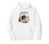 Bonjour Madame Dachshund Paris Cafe Dog Lover Pullover Hoodie