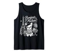 Bonjour Madame French Bulldog Paris Cafe Lover Design Tank Top
