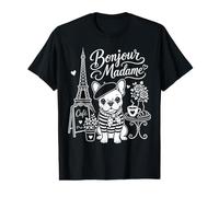 Bonjour Madame French Bulldog Paris Cafe Lover Design Value Graphic T-Shirt