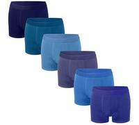 Bonjour - Mens Boxer Shorts 6 pack, Comfortable Stretch Boxer Briefs Underwear - Boxers for Men with Comfort Elastic Waistband Moisture Wicking Comfortable Double Layer Front Panel Blue