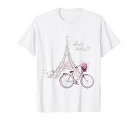 Bonjour Paris! Eiffel Tower Bicycle French Spring T-Shirt